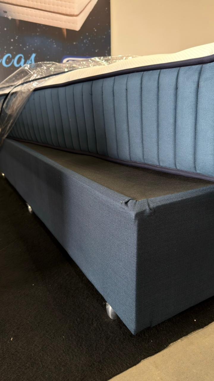 Base Box SUEDE LINHO LISO AZUL ROYAL - Gazin - Imagem 2